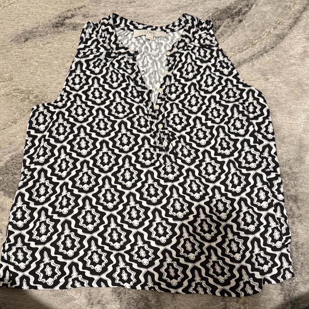 LOFT Monochrome Geometric Women's Blouse